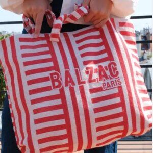 Balzac Paris Red Stripes Tote NWT